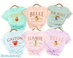 beauty beast shirt, beauty and the beast characters, belle princess shirt, family vacation shirt, disney world shirt, lu