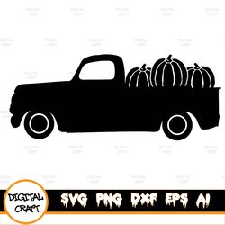 pumpkin truck svg, pumpkin truck svg, pumpkin svg, vinatge truck svg, eps dxf, png, instant download, cut file