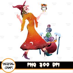 halloween witch watercolor clipart