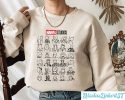 marvel all characters sweatshirt, vintage marvel avengers shirt, superhero hoodie, marvel studios shirt, avengers friend