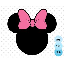 mouse head svg, mouse bow svg, mouse head silhouette, family trip svg