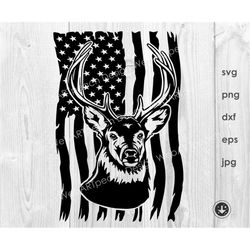 deer head svg , deer hunting svg, distressed american flag svg, deer hunting shirt,deer usa design ,png, dxf, eps clipar