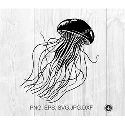 jellyfish svg png dxf, marine svg cricut, jellyfish cut file for laser,dxf plasma cnc, wall decor,silhouette sticker,cli