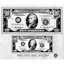 10 dollar bill svg ten dollars money svg cash money sign svg ,vector clipart  cricut,silhouette cameo,vinyl cut alexande