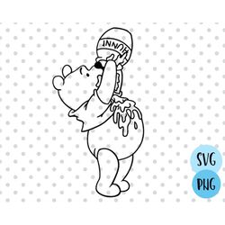 honey bear svg, bear svg, hungry bear svg