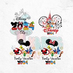 2024 family vacation png bundle, vacay castle, family trip mickey minnie world, trip 2024, 100th years