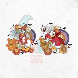 retro halloween floral png bundle, retro halloween png, mouse and friend png, groovy halloween png, spooky png, trendy h