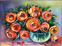 roses in a vase still life textured painting original painting