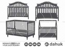 baby crib svg, baby svg, child svg, baby crib silhouette svg