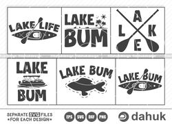 lake svg bundle  vo1, lake life svg, lake bum svg, lake shirt, lake bum sweatshirt, lake bum tee, lake life svg, cut fil