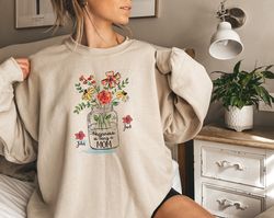 custom mom sweatshirt, grandma gift, mother days gift, new mom gift,mama shirt,personalized flower s