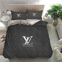 Louis Vuitton Black White Bedding Set