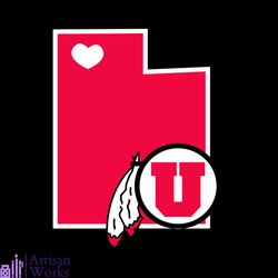 utah utes logo svg, sport svg, utah utes football svg, ncaa svg, heart svg