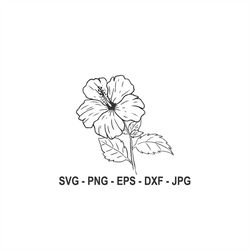 hibiscus flower,hibiscus flower silhouette,instant download,svg, png, eps, dxf, jpg digital download