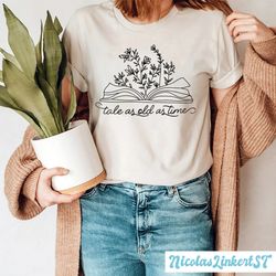 tale as old as time shirt, beauty and the beast, belle princess shirt, belle book shirt, wildflowers book shirt, disneyl