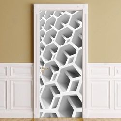 honeycomb 3d door painting door sticker door decor peel and stick door art wallpaper wrap door art