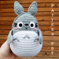 toy cute baby totoro crochet amigurumi rag doll pattern