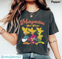 the three caballeros comfort colors shirt, retro disney margarita shirt, margaritas por favor, disney shirt, margaritas