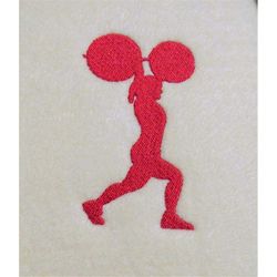 lady with barbells embroidery design - 2 sizes