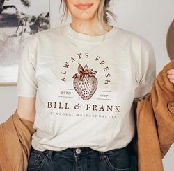 bill and frank strawberry shirt, the last of us shirt, strawberries shirt, the last of us gift, bill and frank tee, game