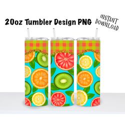 aqua fruit 20oz  skinny tumbler sublimation png, waterslide, uv dtf,  digital instant download