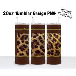 leopard fur luxury 20oz  skinny tumbler sublimation png, waterslide, uv dtf,  digital instant download