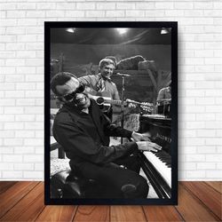 ray charles music poster canvas wall art home decor (no frame)