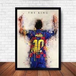 lionel messi football poster canvas wall art home decor (no frame)
