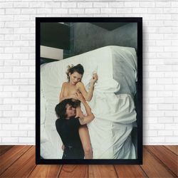 kate moss and johnny depp music poster canvas wall art home decor (no frame)