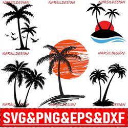 palm tree svg, palm tree silhouette, palm tree cut files, palm tree svg bundle, palm tree clipart, palm tree design svg,