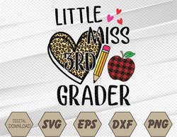 little miss 3rd grader back to school third grade svg, eps, png, dxf, digital download