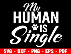 my human is single svg, still single svg, funny valentine's day svg, nope not married svg, silhouette