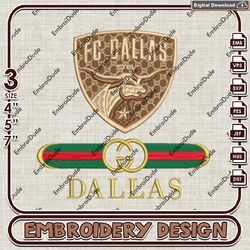 mls fc dallas embroidered gucci embroidery design, mls fc dallas embroidery files, mls team embroidery, digital download