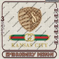 mls sporting kansas city embroidered gucci embroidery design, mls embroidery files, mls team embroidery,digital download