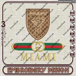 mls inter miami cf embroidered gucci embroidery design, mls embroidery files, mls team embroidery,digital download