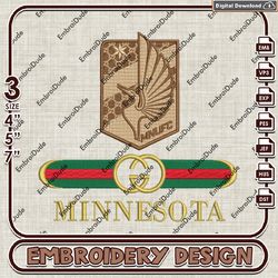 mls minnesota united fc embroidered gucci embroidery design, mls embroidery files, mls team embroidery, digital download