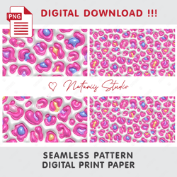 trendy pink 3d inflated puff pattern - barbie style - seamless tileable pattern - digital paper - png 300 dpi