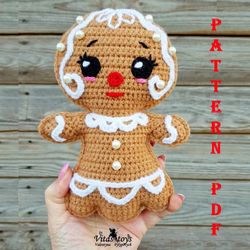 doll gingerbread girlie crochet amigurumi rag doll pattern