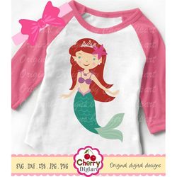 mermaid svg, little mermaid ariel svg silhouette & cricut cut design, mermaid clip art, t-shirt, iron on, transfer bysvg