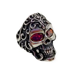 ring cheerful curly skull, code 700880ym, completely 925 sterling silver