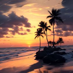 sunset on the beach 42 tileable repeating pattern
