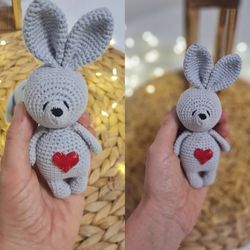 crochet bunny, baby toy 6-12 month, bunny photography, sleepy bunny, newborn toys, small bunny, mini crochet bunny