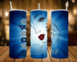 cowboys diva- 20 oz skinny tumbler wrap - sublimation design - png file