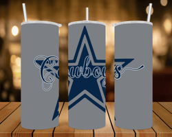 cowboys star with fancy writing- 20 oz skinny tumbler wrap - sublimation design - png file