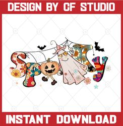 spooky png, cute ghost png, fall png, autumn png, halloween png, png for shirt, retro halloween png