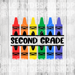 second grade crayons | svg | png | instant download