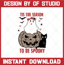 tis the season to be spooky leopard design, halloween png, sublimation, tis the season to be spooky, pumpkin halloween p