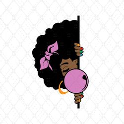 black girl with bubble gift for black queen svg