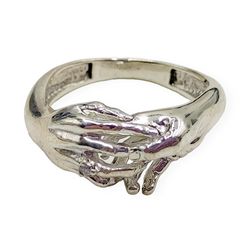 ring meeting hands, code ke1867md, completely 925 sterling silver