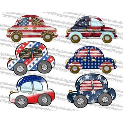 6x bundle 4th of july car png, patriotic sublimation designs download, kids car png, usa car sublimation, vintage patrio